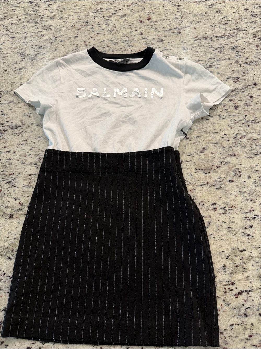 Balmain Girls Black Pinstripe Dress size 6